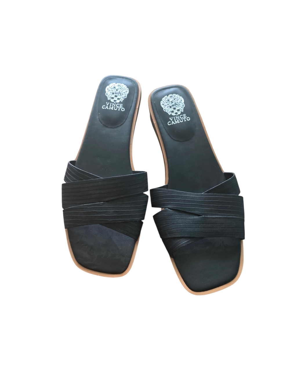 Vince Camuto Black Strappy Slide Mules Nwob size 9